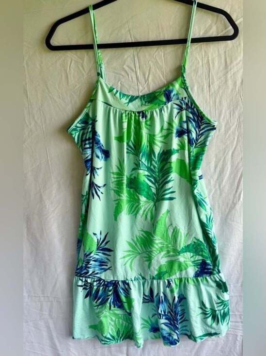 Joules Tops - Joules Green and Blue Tropical Print Cami Dress